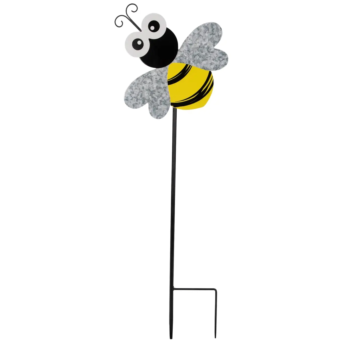Northlight 35747116 23 x 7 x 0.5 in. Bee Metal Outdoor Garden Stake, Black & Yellow