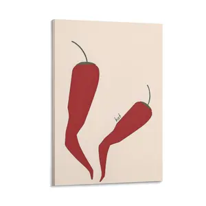 Vintage Funny Red Hot Chilli Pepper Posters Poster Canvas Wall Art For Bedroom Decor Bar Office Room Decor Gift