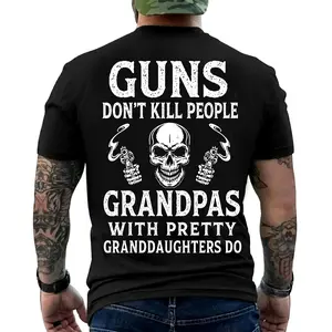 Grandpas Granddaughters Guns T-Shirt, Funny Family Humor T-shirt Unisex Crewneck Made In 100% Cotton, Design & Printed In The USA