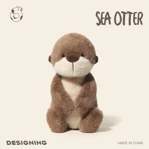 36cm Kawaii Cartoon Sea Otter Plush High Quality Brown Sea Otter Plush Toy Super Soft Home Decor For Boys Girls Christmas Gifts