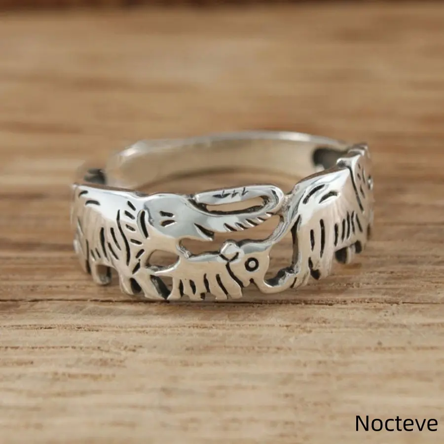 Women’s Retro Mini Elephant Base Alloy Ring, Minimal Cute Animal Daily Hand Jewelry & Gentle Sweet Ladies Holiday Gift