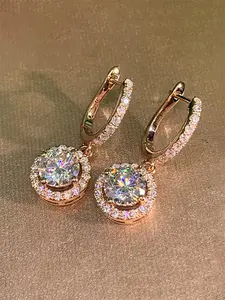 Rhinestone Decorated Dangle Earrings (1 Pair), Elegant Jewelry for Women, Daily Clothing Decor, Trendy All-match Wedding Anniversary Party Jewelry Gift, High Quality Earrings