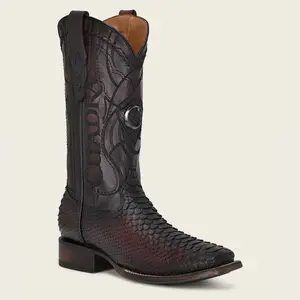 CUADRA- ENGRAVED MAHOGANY WESTERN BOOTS
