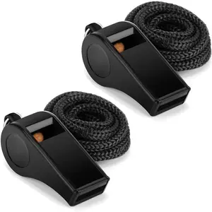 Whistle with Lanyard, Very Loud Black Whistles  for Coaches, Referees, Outdoor