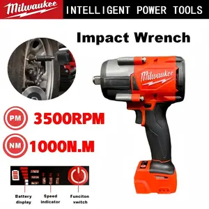 Milwaukee M18 Brushless Impact Wrench 1000N.M | 3500RPM | Battery Indicator & Speed Control | Perfect for Truck Tire & Construction Bolts basin