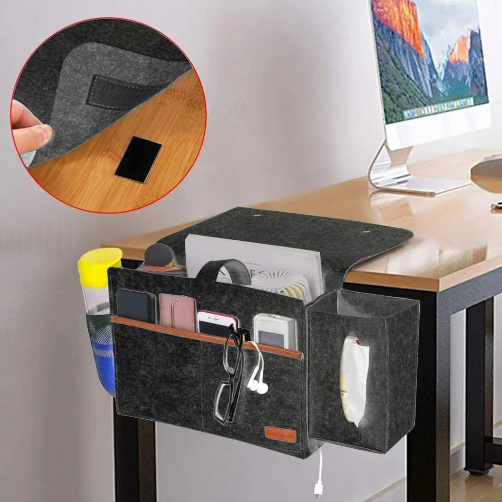 Bedside Storage Organizer Modern Felt Design