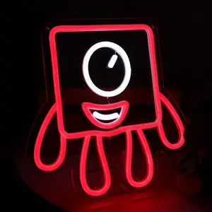 Classic Mini Cube LED Light, USB Powered Number Neon Blocks, Decorative Digital Signage, Ideal for Bedroom, Game Room, Learning Space