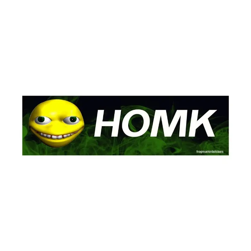 HOMK 8.5" x 2.5" Rectangular Cursed Emoji Car Bumper Sticker or Magnetic Accessory, Peel-Off Self-Adhesive, Weatherproof Vinyl, Fingerprint-Proof, Long-Wearing Exterior Decor for Boyfriend, Comedy Scenarios