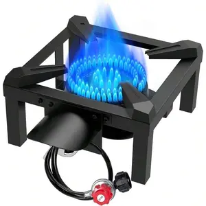 Bestfire 13" Single Propane Burner Stove 90,000 BTU Cast Iron Portable Outdoor Burner With 0-20 PSI Adjustable Regulator And 4ft Hose Perfect For Outdoor Wok Cooking