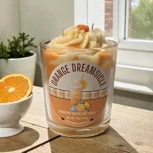 Orange Creamsicle Dessert Candle | Sweet Citrus Vanilla Soy Candle (50+ hr)