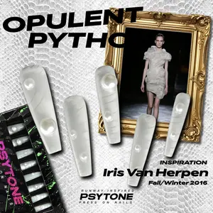 PSYTONE Opulent Python, Press On Nails, Fake Nails with Glue, in 15 Sizes 30 Nails, Light Weight & Fit Perfectly Nail Tips, Extra Long Square, Reusable, Chic Nail Art, Runway Look Design, Long Nails Nails watch