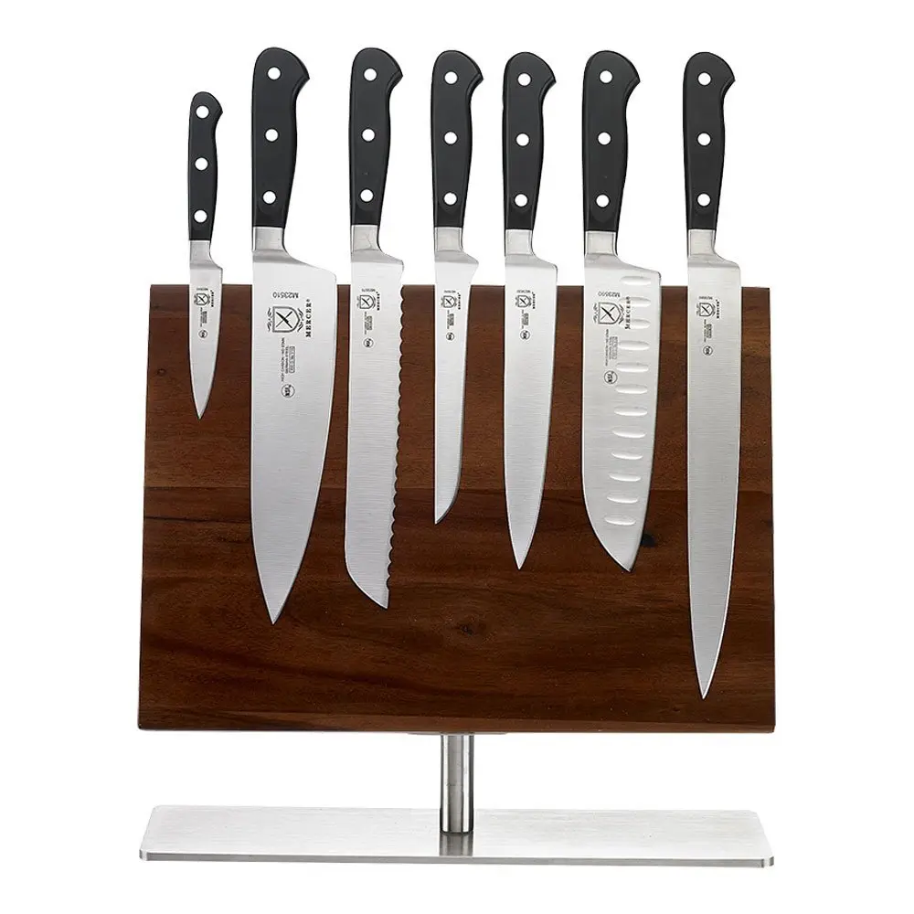 Mercer Culinary 8-Piece Renaissance Board 7 Magnetic Knife Set 14 1/8 x 10 1/4 Stainless Steel