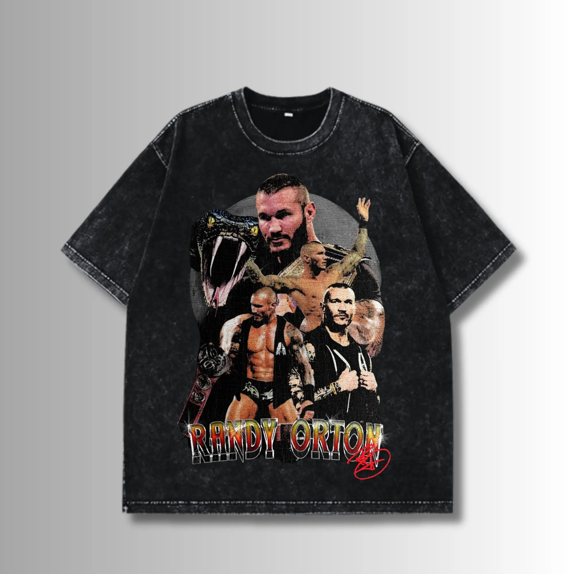 Randy Orton Vintage Washed Graphic Tee, Tribal Chief Wrestling Champion Shirt, Retro Pro Wrestling Streetwear T-Shirt, Oversized Cotton Graphic Tee for Men Women Fans