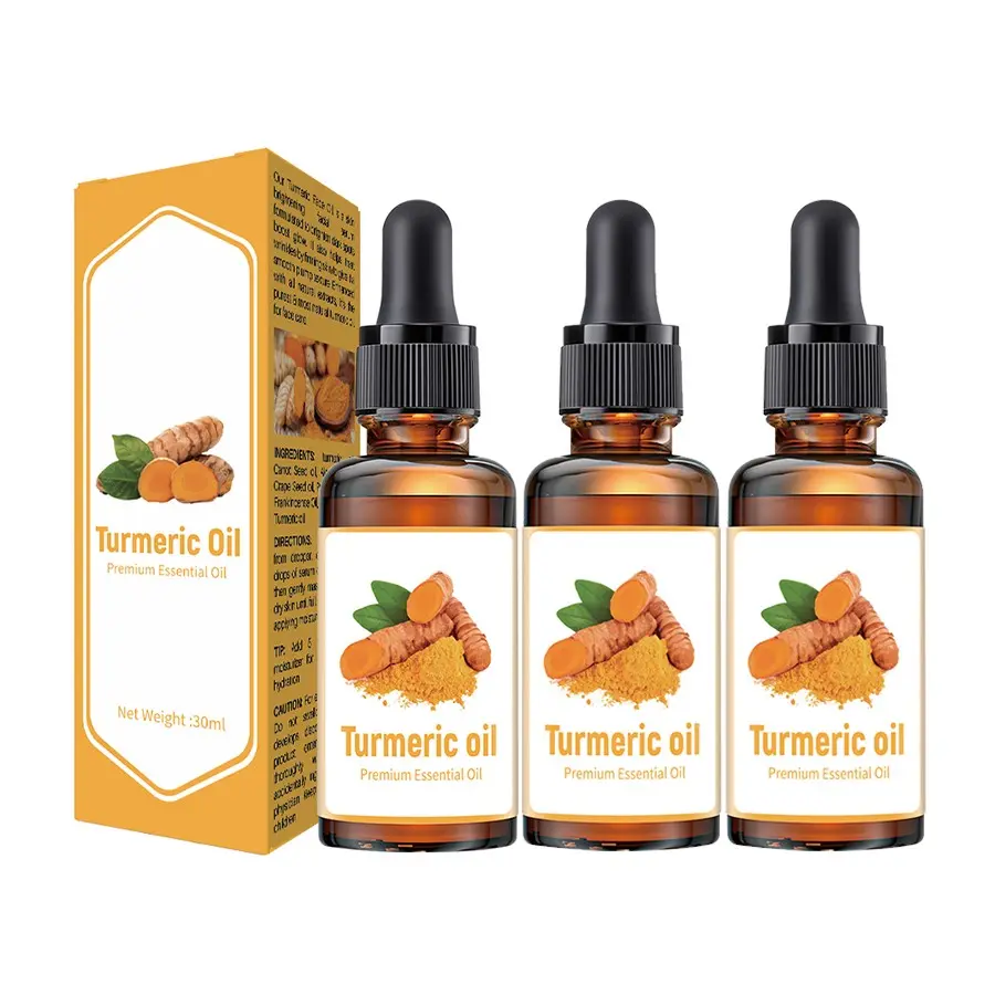 Turmeric Facial Oil, Nourishing Face Oil, 3 Bottle Set, Moisturizing Hydrating Soothing Face & Body Oil, Daily Skincare Kit for All Skin Types, Moisturizer, Cosmetics Oil, Moisture, Moisturizing Body Oils
