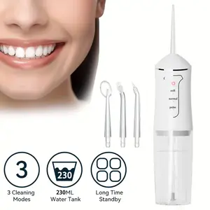 Portable 3 Mode Cordless Oral Irrigator Travel Dental Flosser 4 Jet Tips Home Use Electric Tooth Cleaner Fathers Day Mothers Day Christmas Gift