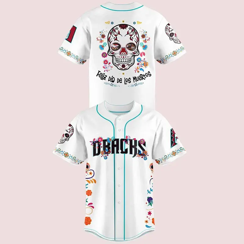 Dbacks Dia De Los Muertos Baseball Jersey, Baseball Jersey Tee for sport game, Gift for men and for women - Baseball Jersey For Fan, baseball jersey Tee (Gift for men and women)
