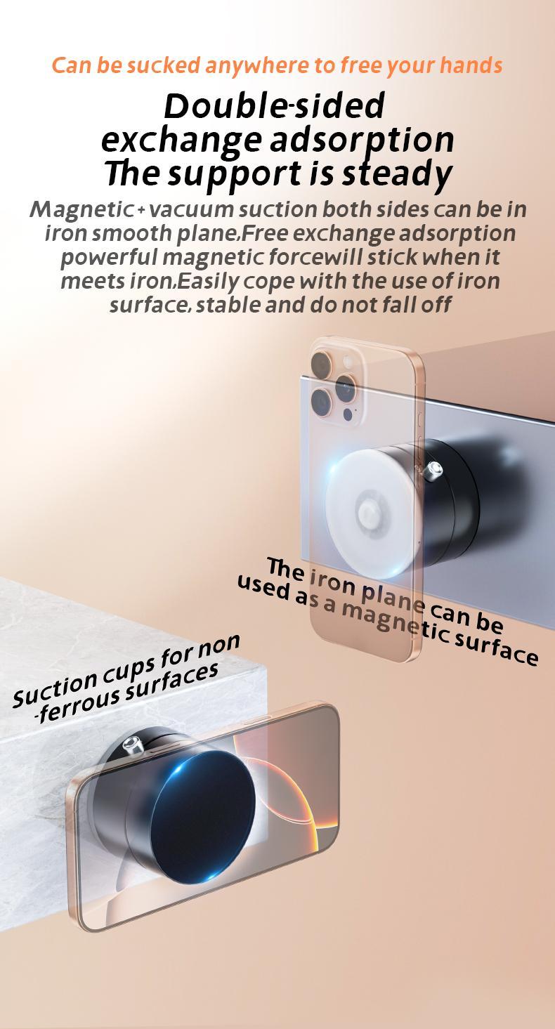 Multifunctional Strong Magnetic Vacuum Magnetic Mobile Phone Holder - Strong Magnet, Foldable, Portable, Multi-Scene Use