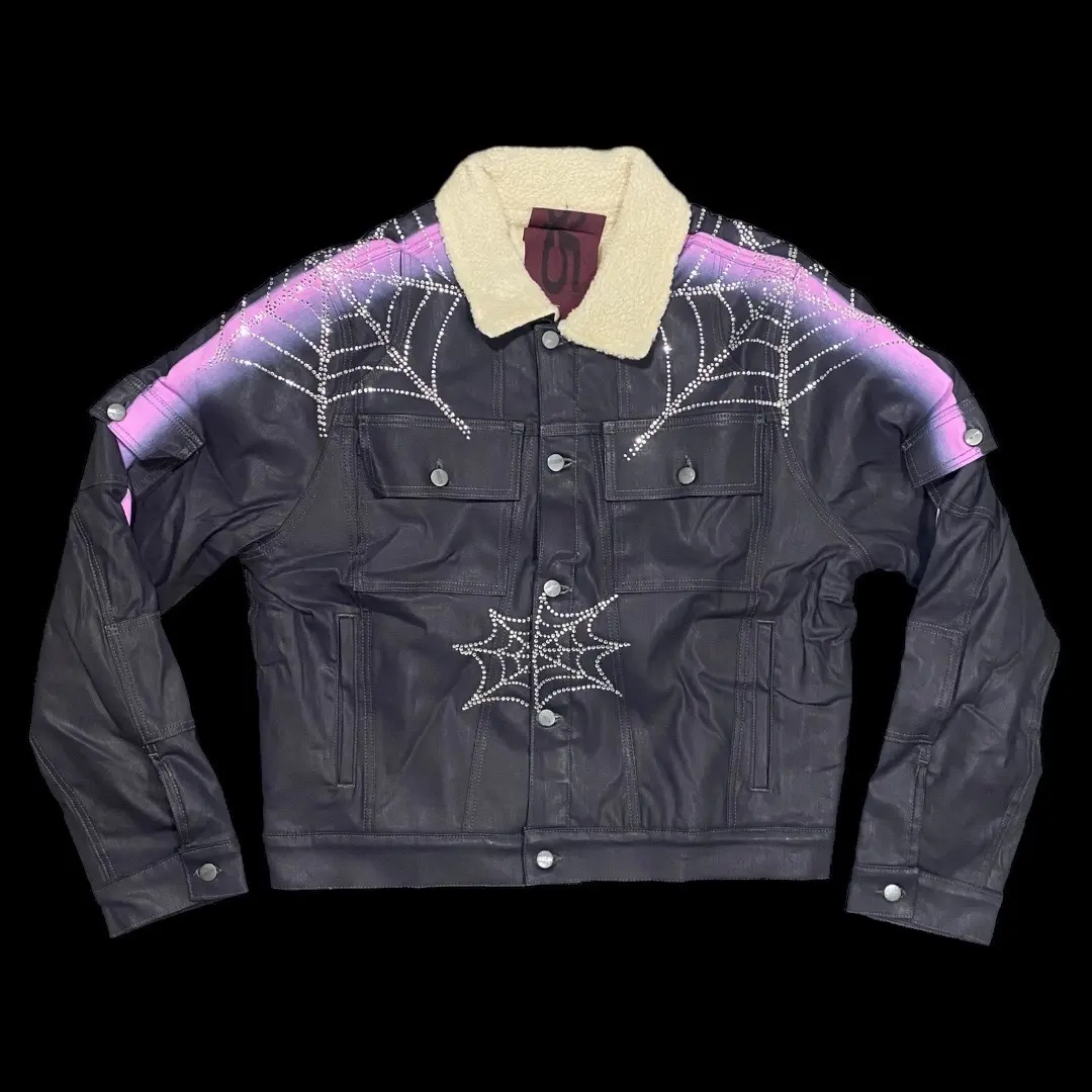 Sp5der Denim Trucker Sherpa Jacket