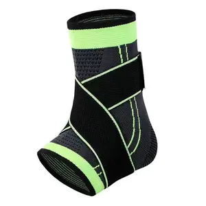 Adjustable Ankle Support Compression Ankle Brace Protector for Running Soccer Basketball Nylon Knitted Gym Bandage Ankle Strap Ankle Compression Cuff