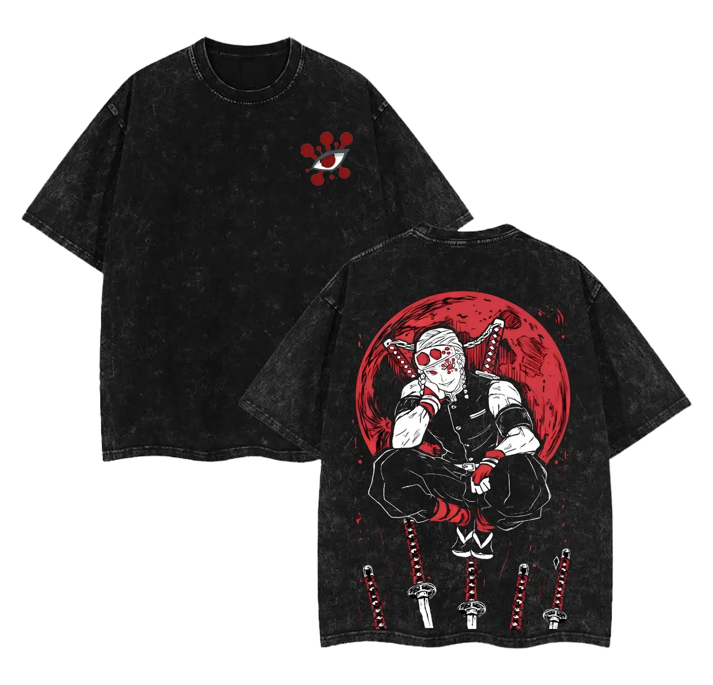 Men's Tengen Uzui Graphic T-Shirt - Demon Slayer Sound Hashira Soft Oversized Cotton Unisex Streetwear Top, Classic Anime Apparel, Gift for Anime Fans