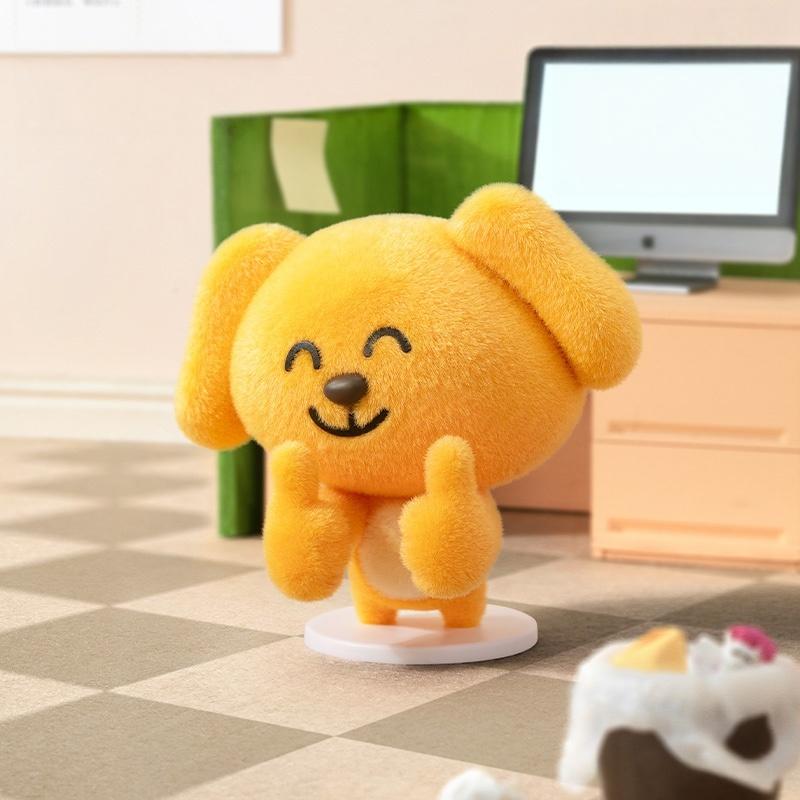 MINISO The Big Fool Dog House Bound For You Blind Box, Cute Flocked Figurine Collectible Toy, Surprise Mystery Box for Fans, Perfect Birthday Gift & Desk Decor