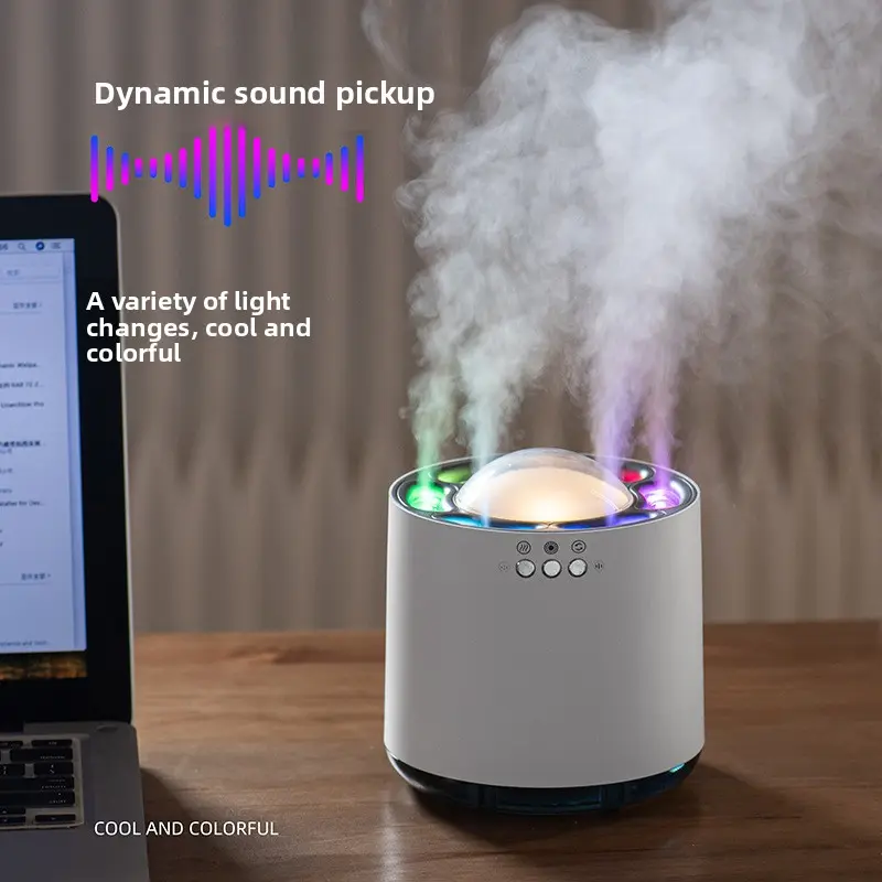 Aroma Cool Mist Humidifier - Home & Office Sound Sync Humidifier with Dynamic Sound Pickup, Rhythm Lights for Music Lovers, Aroma Humidifier