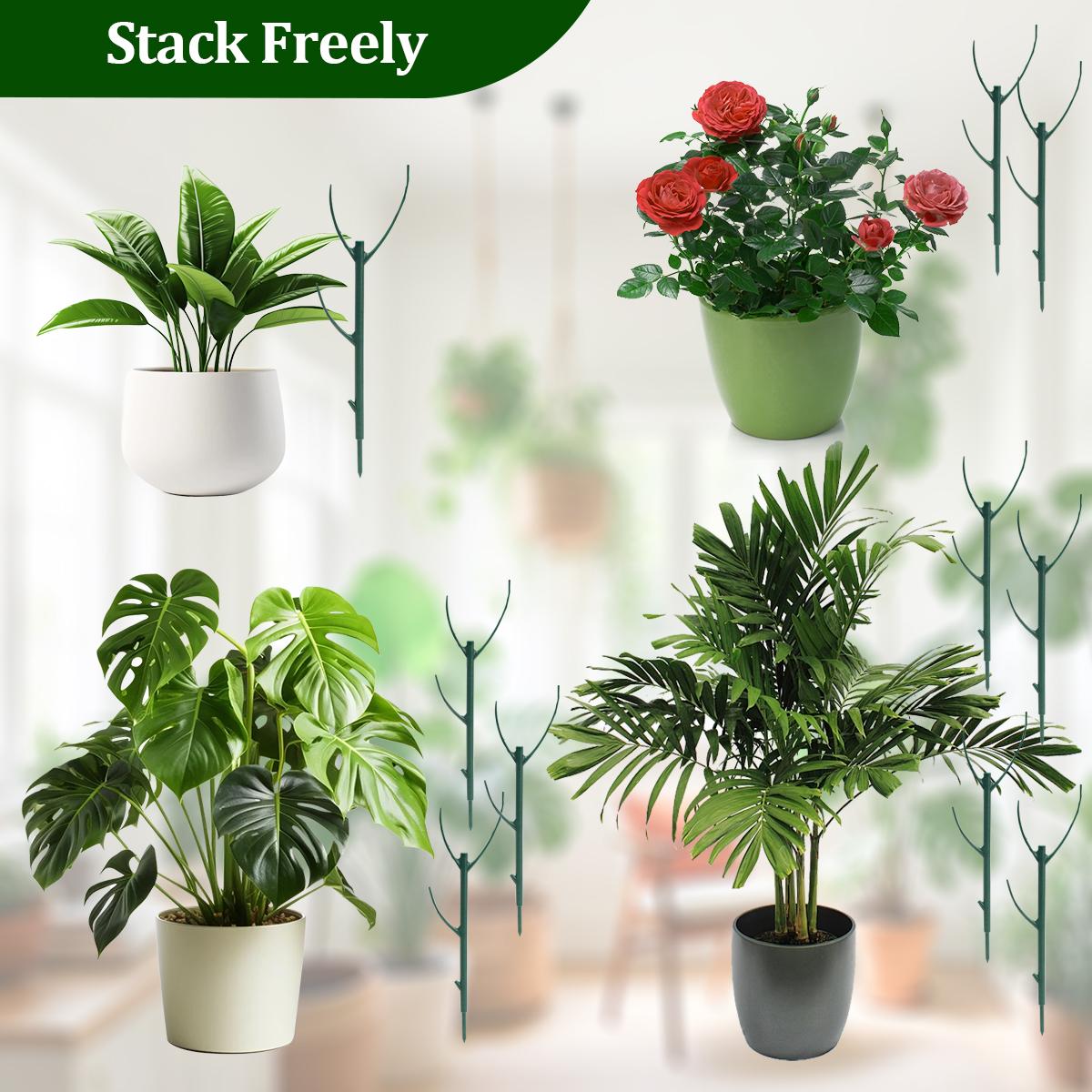 6 Pack Stackable Monstera Plant Support Stakes - Garden Trellis for Indoor & Outdoor Climbing Plants, Pothos & Philodendron