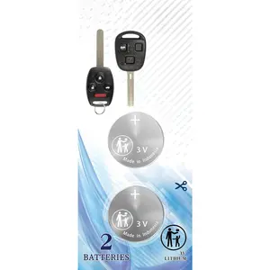 2 Pack Original Key Fob Battery Replacement for Honda 2005-2015 CR-V, Accord, Civic, Odyssey, Ridgeline 1992-2009 Compatible with Lexus ES300 GS300 GS400 GS430 GX470, ETC. Phone Smartphone chevrolet 1500 accessories ford f150 accessories