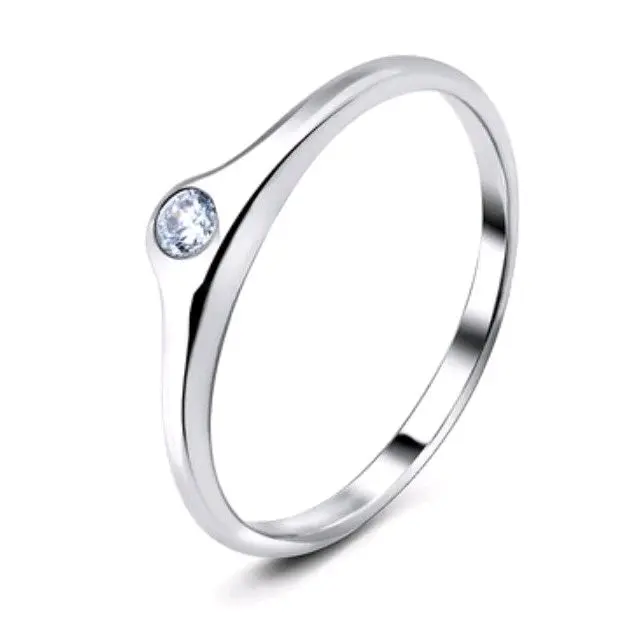 Simple CZ Ring .925 Sterling Silver
