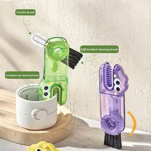 3-in-1 U-shaped cup cleaning brush: A versatile tool for cleaning water bottles, thermos flasks, and teacups, reaching even hard-to-reach crevices