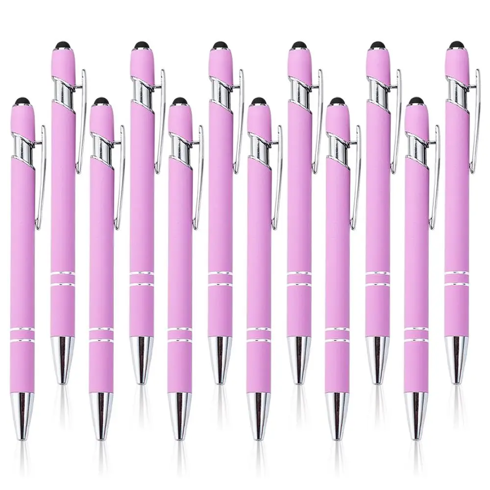 12Pack 2 in 1 Stylus Ballpoint Pen with Stylus Tip, 1.0 mm Black Ink Metal Pen Stylus Pen for Touch Screens - Home Improvement.