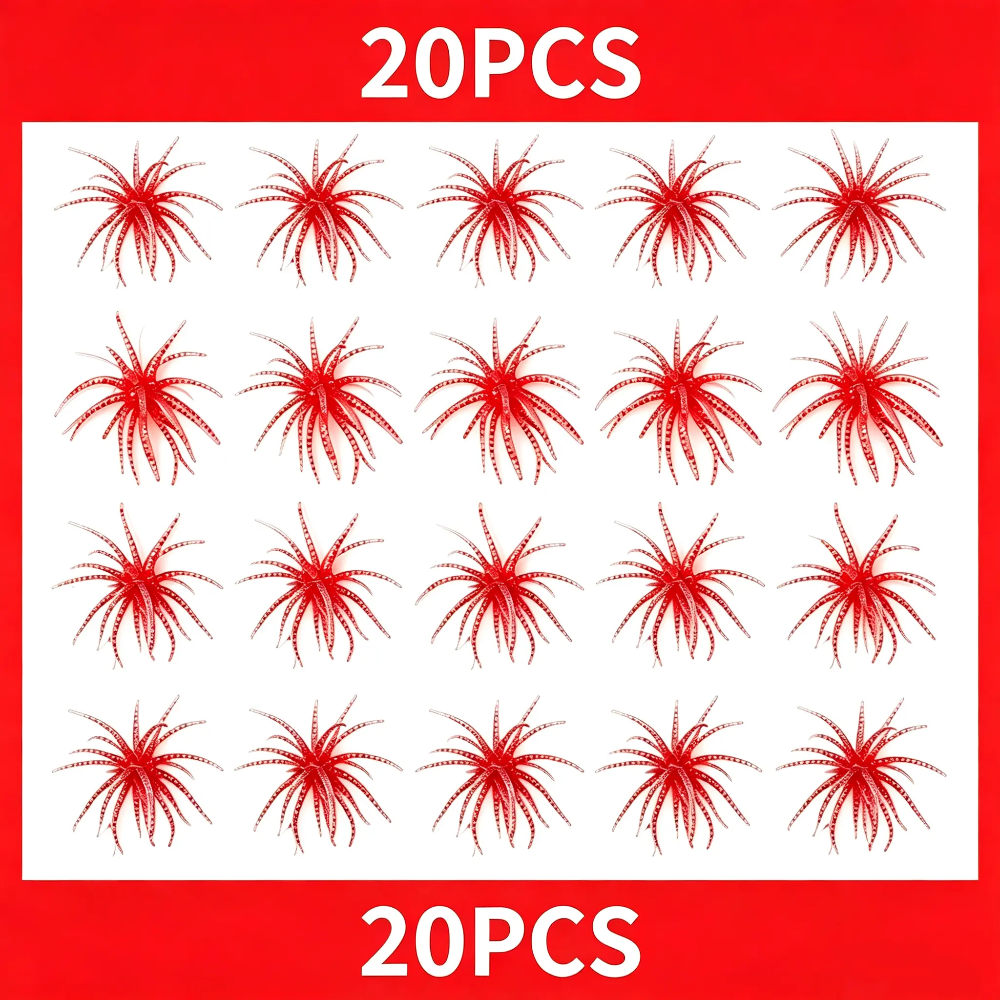20PCS Durable Soft Floating Artificial Fishing Lures - Realistic Sea Urchin Design, Lifelike Details for Freshwater Bass Fishing