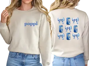Poppi Cream Soda Coquette Bow 2 Sided Shirt, Poppi Cream Soda Lover Sweatshirt, Poppi Fan, Trendy Poppi Shirt, Cute Bow Poppi Drink Tee, Full Colors