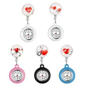 OIDEA Women's Stethoscope Eco Silicone Stretch Clip Numeric Fob Nurse Watch