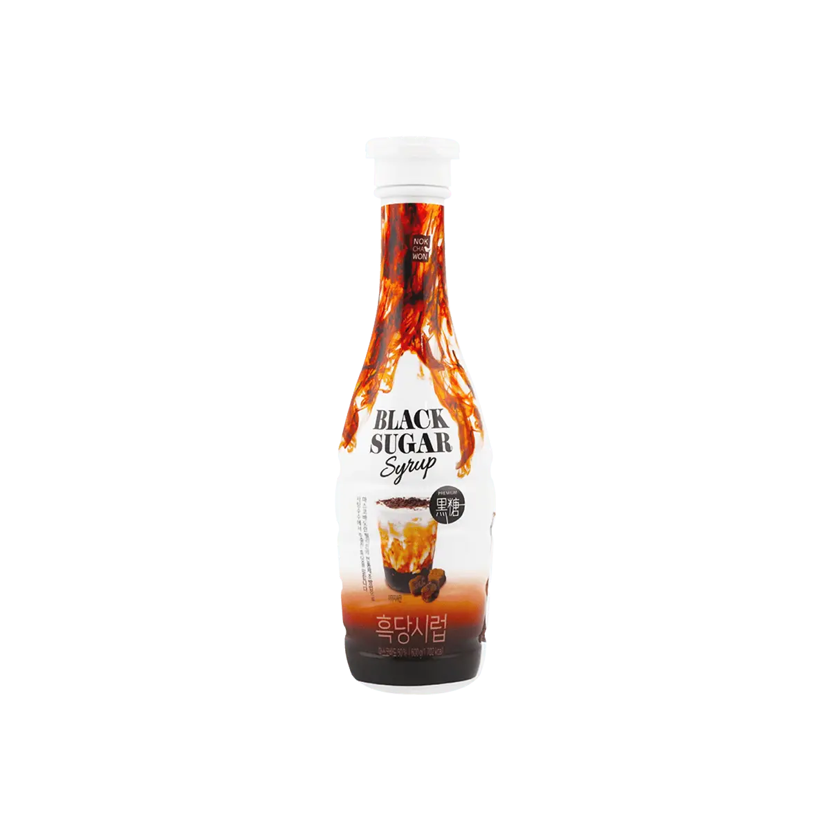 NOK CHA WON Korean Black Sugar Milk Tea Syrup 550g - Authentic Brown Sugar Boba Flavor for Drinks & Desserts