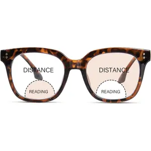 Bifocal Reading Glasses for Women Men Oversized Progressive Blue Light Blocking Clear Top Computer Readers