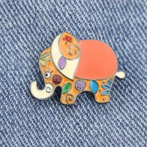 Cartoon Animal Elephant Metal Enamel Pin and Brooch Suitable for Fashion Lapel Pin Backpack Badge Gift