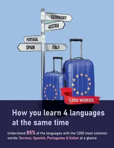 USED-How you learn 4 languages at the same time: The 1,000 most common words: Understand 85% of the languages with the 1,000 most common words: German, Spa by Meyer, Christian (Paperback)