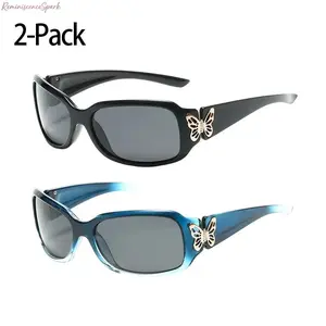 Women's Stylish Polarized Butterfly Decor Glasses - 99.99% UV Block Anti-Glare Eyewear, Lightweight Shades for Driving, Outdoor Daily Use, Stylish Sunglasses