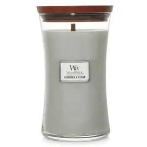 LAVENDER CEDAR - WoodWick 22oz Large Jar Candle Burns 180 Hours