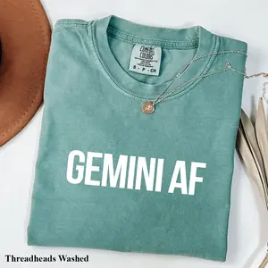 Comfort Colors [Full 12 Zodiac] GeminiAF Tee, Literally Just a Tired Gemini, Zodiac Humor Shirt, Astrology Lover Gift Top Womenswear Gift for Her