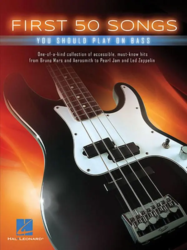 USED Learning Bass Book - First 50 Songs You Should Play on Bass Guitar, Hal Leonard Publishing Corporation, Soft Cover Book (0.94 lb) - English