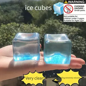 Maltose Ice Cube Squeeze Toy, Decompression Squeeze, Transparent Ice Cube Stress Relief, Fun and Relaxing Plaything, Perfect for Kids 12+ and Adults