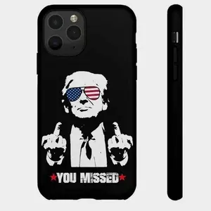 [NEW IPHONE 16] You Missed Trump Cell Phone Case for iPhone 16 15 14 13 12 11 Pro Max 8 Plus X XS Max, Trump Merch, Trump Rally Day, Ideal Gift for Your Loved One, Tiktok Trending Case, Smartphone Accessories, Handheld Shockproof Protector