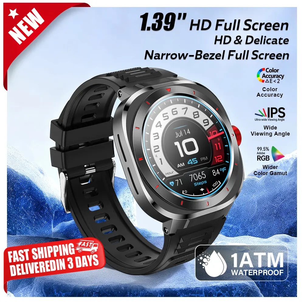 [2026 New Upgrade]Outdoor Compass Wearable Smart Watch | Bluetooth Call | 1.39" Round Screen | Health & Fitness Tracker | IP68 Waterproof |  Message Notifications| 100+ Sports Modes|  For Android/iOS | Perfect Gift for Outdoor Enthusiasts/Boyfriend/Men
