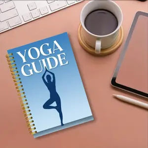 1pc 5.5x8.3in Yoga Guide Spiral Notebook -  Includes Postures & Breathing Techniques, Perfect for Yoga, Pilates, Mindfulness Enthusiasts, Yoga Gifts, Yoga Accessories, Pilates Journal, Minimalist Design, Durable Spiral Binding