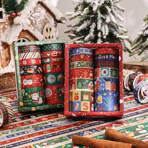 24 Roll Christmas washi Tape Set Christmas Tree Snowflake Santa Claus Masking Tape for Holidays, diy Art crafts,  Packaging  Ornaments Gift Decoration