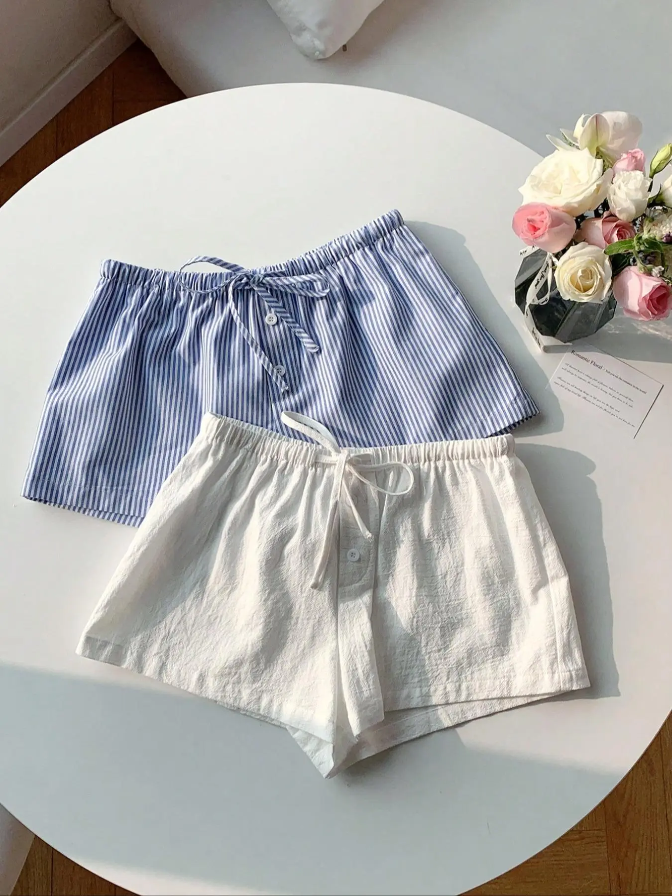 Women's Solid Color Lightweight Linen Shorts, Basic Casual Comfy Breathable Loose Fit Everyday Shorts for Daily Wear, Ladies Bottoms for Summer