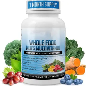 Methylated Mens Multivitamins - Daily Mens Vitamins with 44 Organic Whole Food - Multivitamin for Men with Iron & Fermented Nutrients - Vegan Daily Vitamin for Men with B-Complex, Probiotics, Omegas