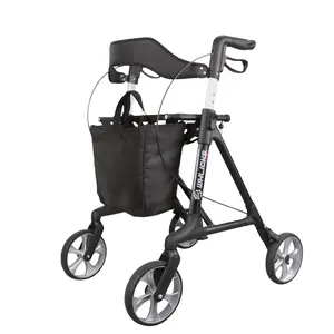 Foldable Heavy-Duty 4-Wheel Rollator with Seat & Brake